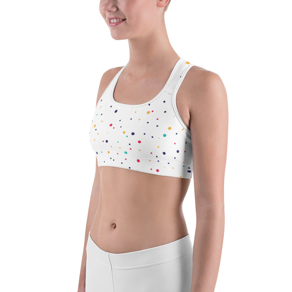 White Dots Sports bra